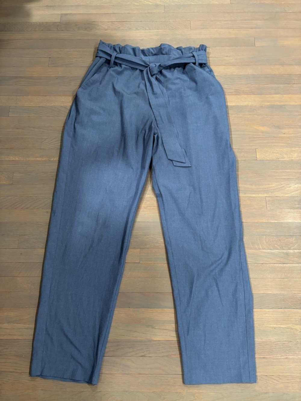 811. BCBGeneration High-Waist Paperbag Tie-Waist Trousers - Blue